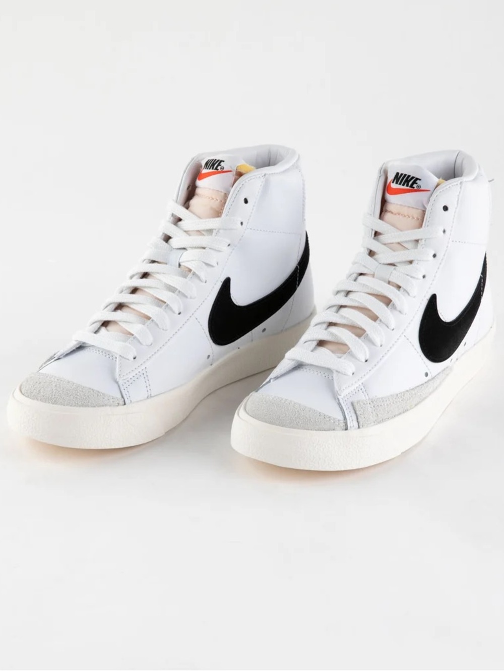 Nike High-Top Sneakers White with Black Swoosh
